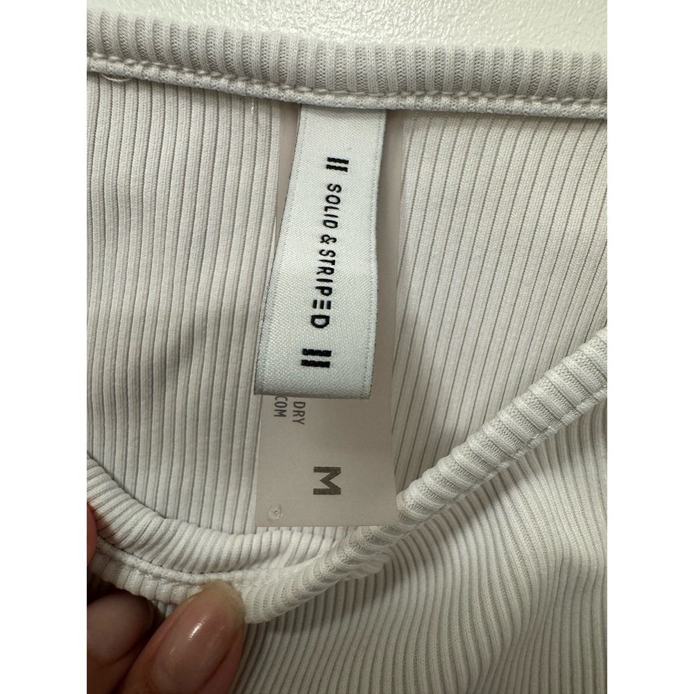 Solid & Striped Micro Ribber Cropped White Tank T… - image 5